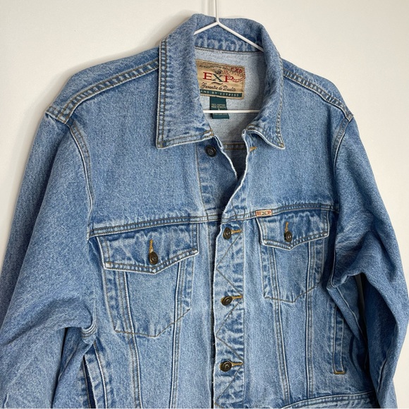 Vintage 90's EXP Jeans By Express Blue Denim Trucker Jacket - Picture 4 of 10